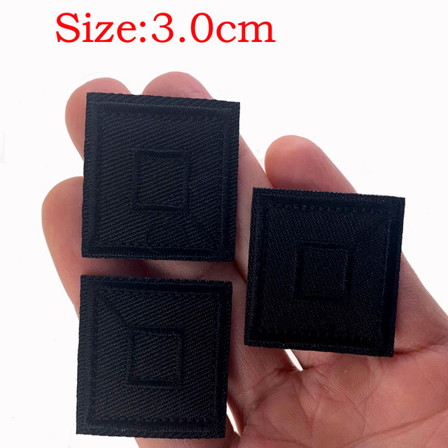 5Pcs Black Patches for Clothes Iron on Square Appliques Stripes Sticker DIY  Badges Decoration 3.0cm